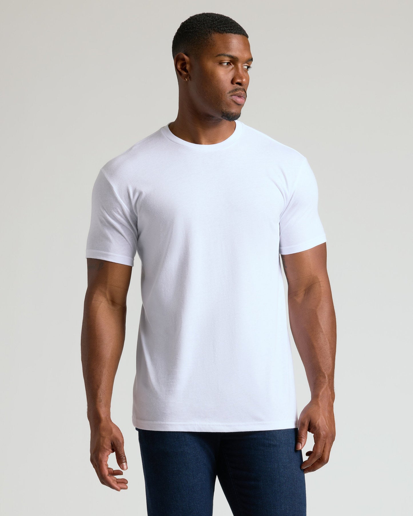 White Classic Tall Straight Hem Crew Neck T-Shirt 2-Pack