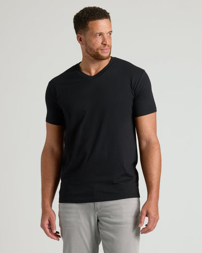 Black & White Short Sleeve Tall Classic V-Neck 2-Pack