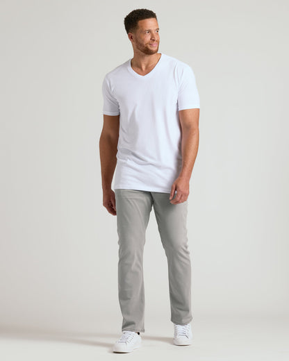 White Short Sleeve Tall Classic V-Neck 2-Pack