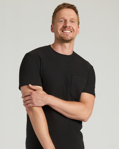 All Black Tall Heavyweight Pocket Crew Neck 3-Pack
