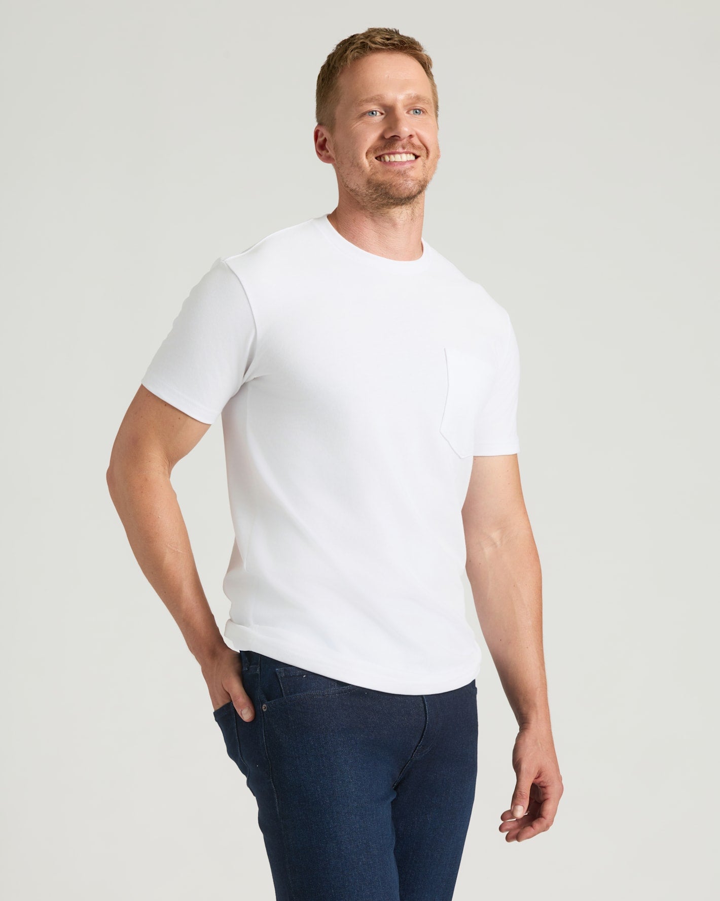 White Tall Heavyweight Pocket Crew Neck 2-Pack