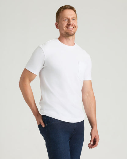White Tall Heavyweight Pocket Crew Neck 2-Pack