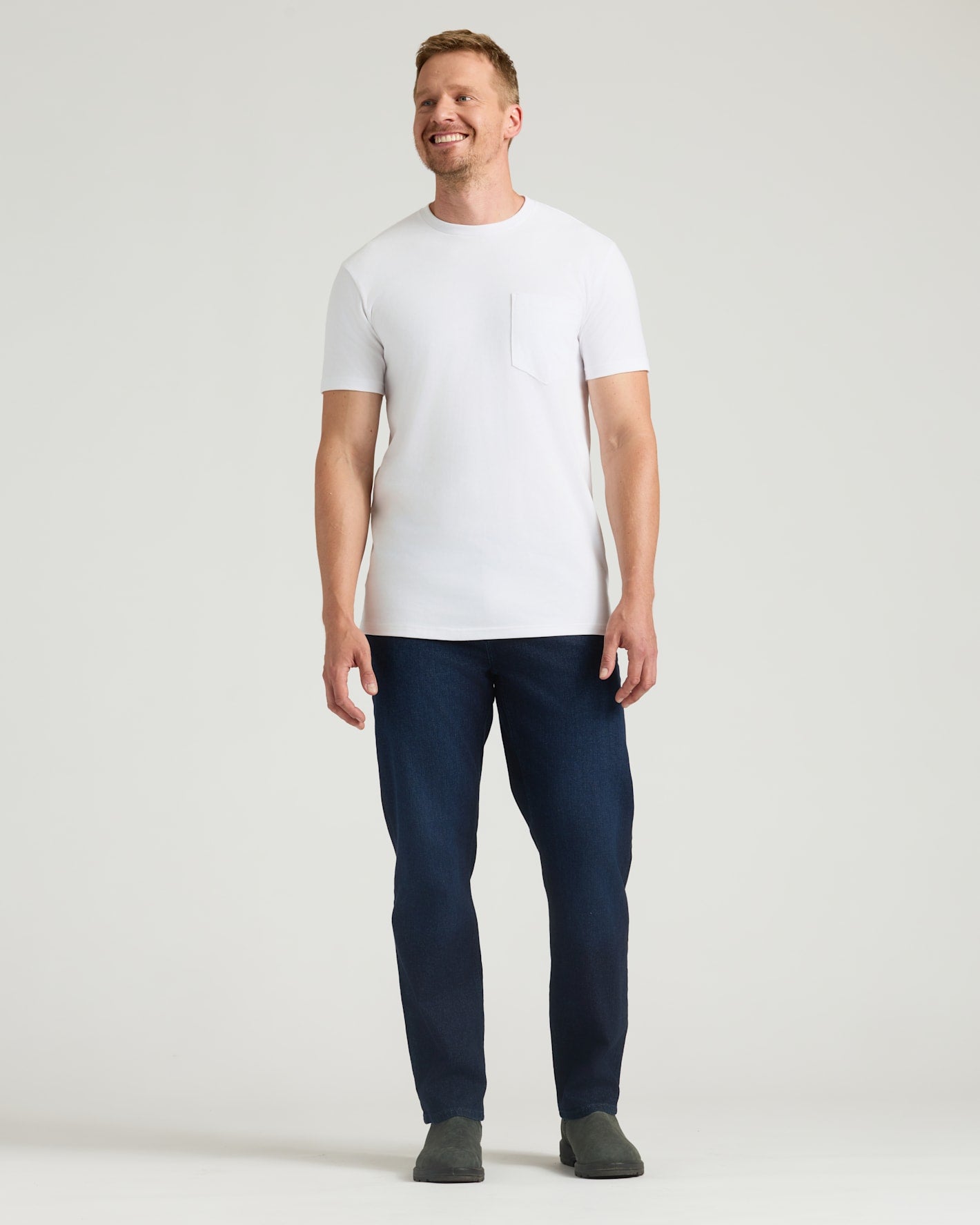 All White Tall Heavyweight Pocket Crew Neck 3-Pack