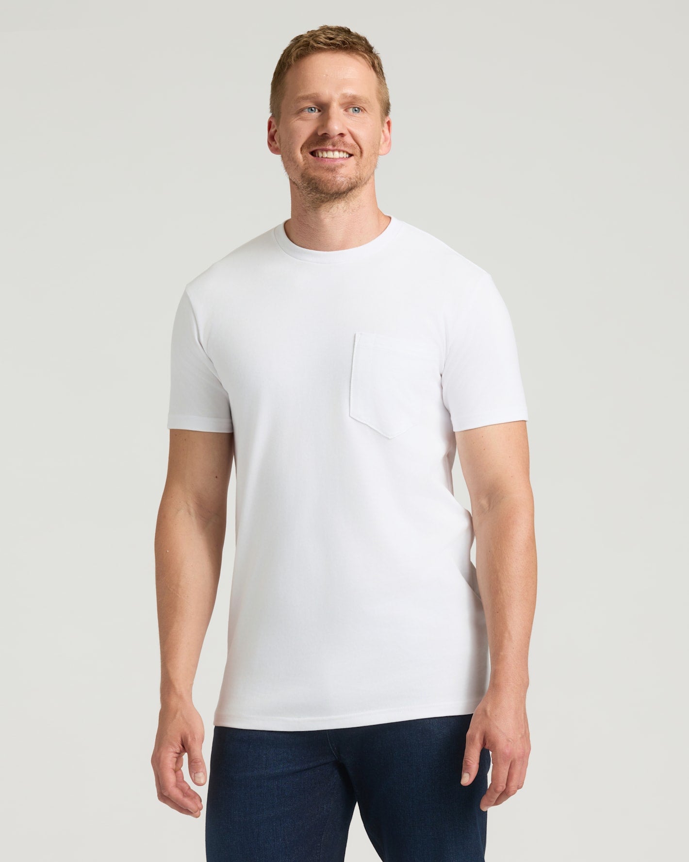 All White Tall Heavyweight Pocket Crew Neck 6-Pack