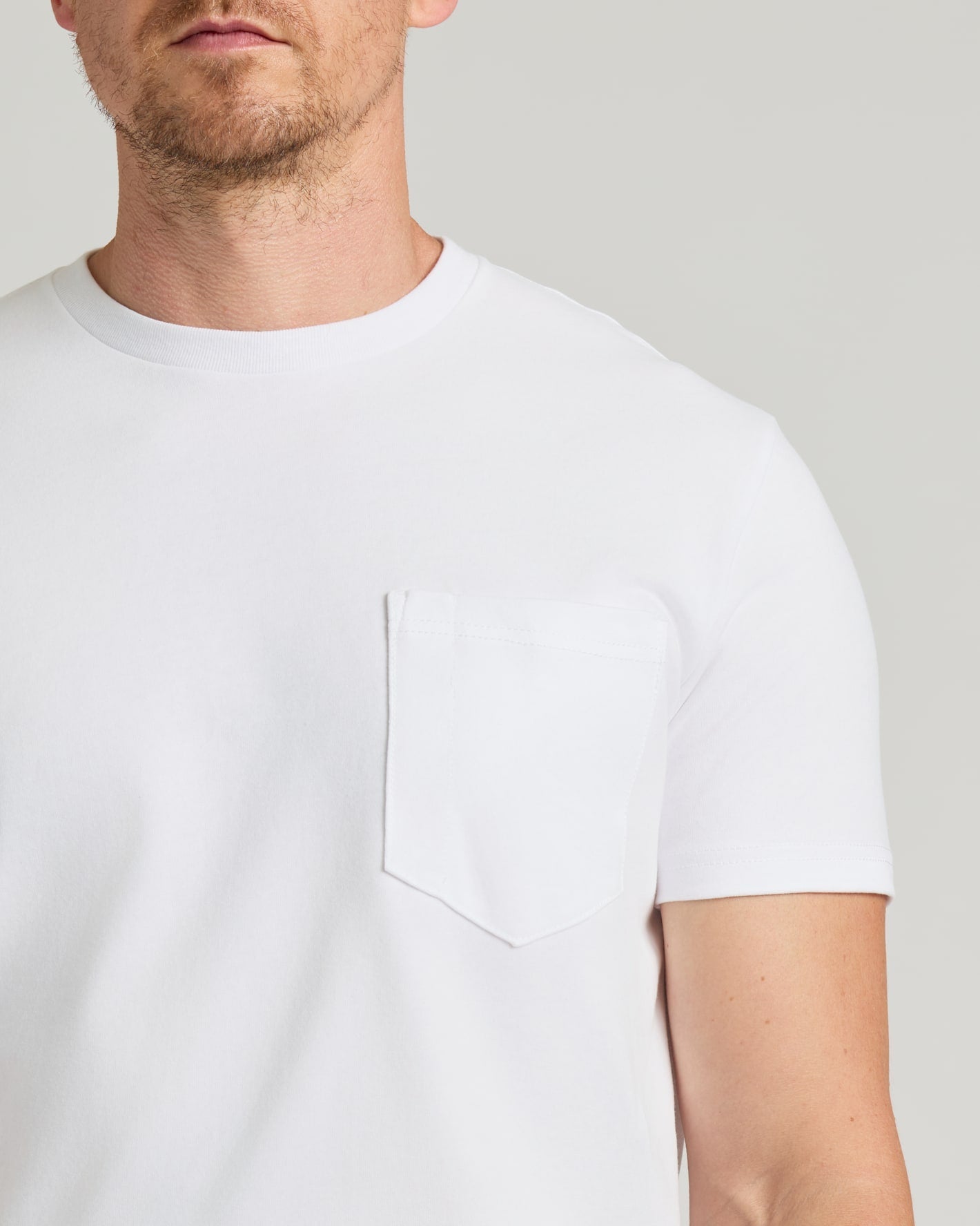 All White Tall Heavyweight Pocket Crew Neck 6-Pack