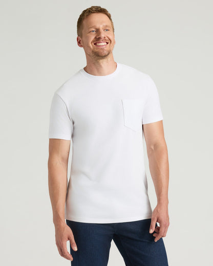 White Tall Heavyweight Pocket Crew Neck 2-Pack
