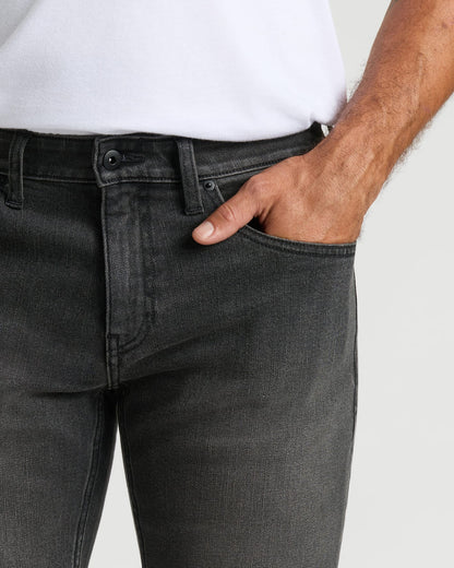 Gray Wash Slim Authentic Denim Jeans
