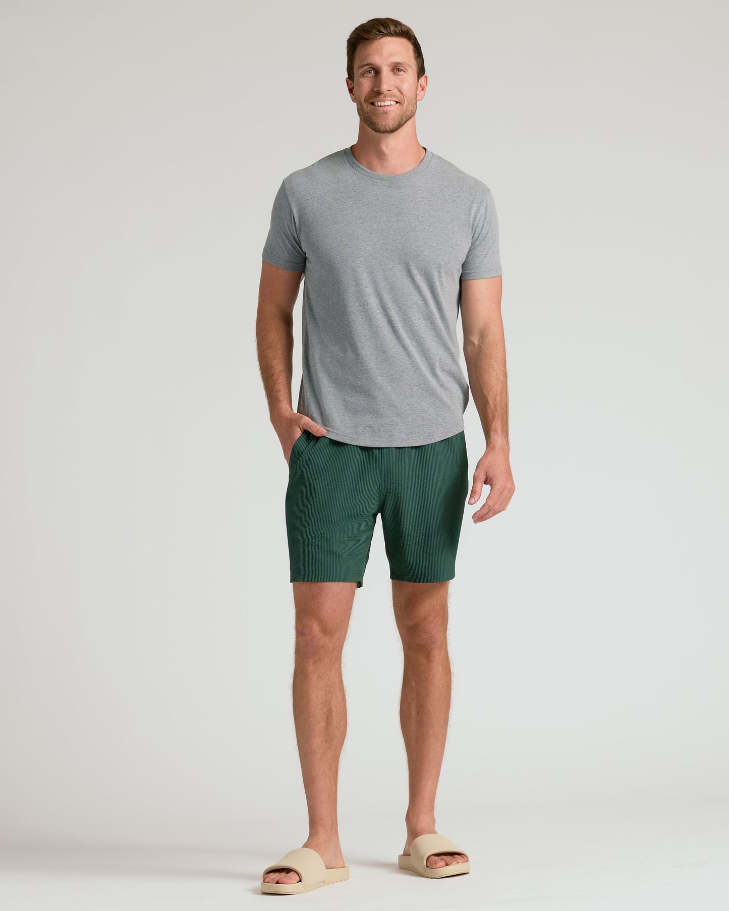 7 Marine Spruce Seersucker Swim Trunks