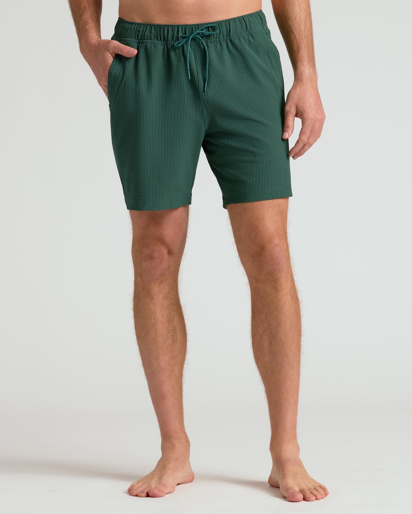 7 Marine Spruce Seersucker Swim Trunks