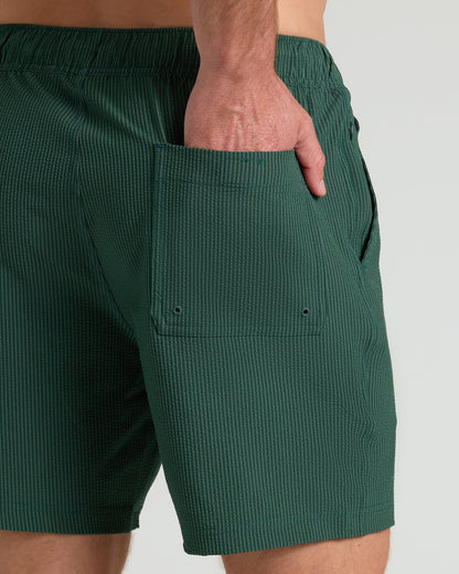 7 Marine Spruce Seersucker Swim Trunks