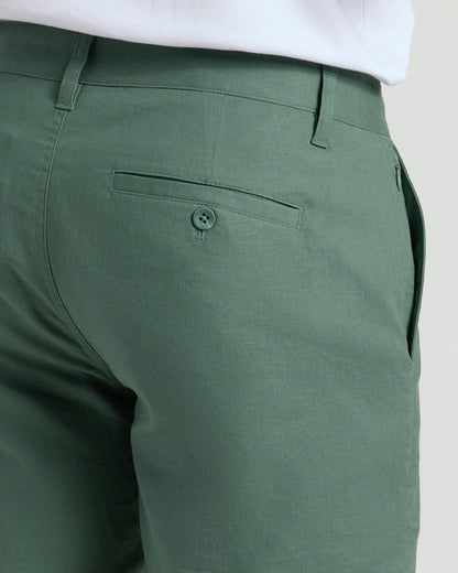 7" Moss Linen Shorts