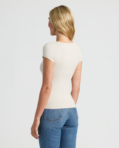 Womens Ribbed U-Neck Tee 3-Pack