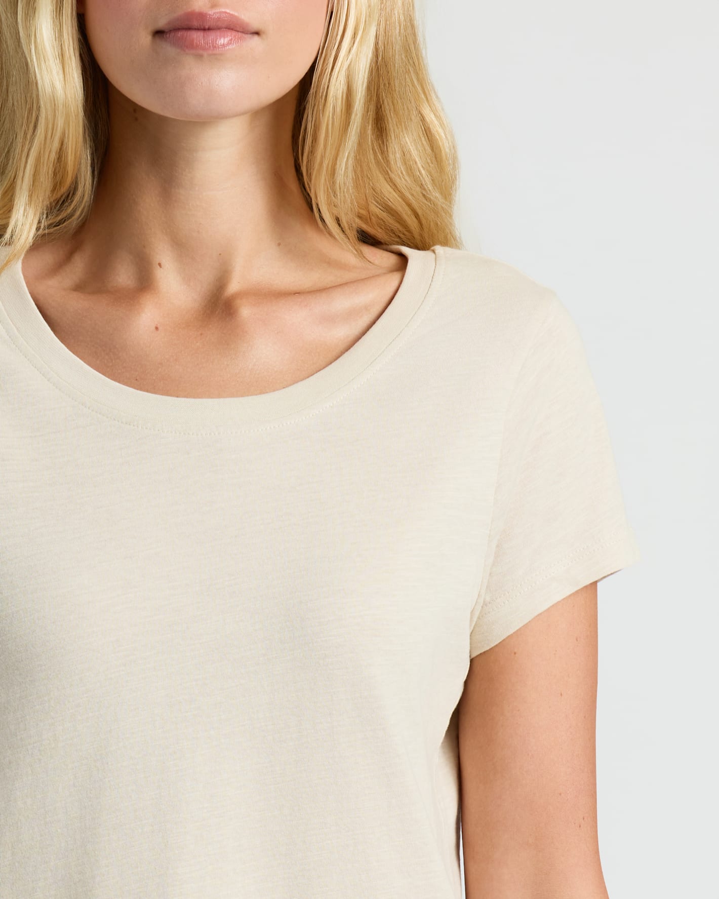 Womens Oatmeal Slub Scoop Neck Tee 4-Pack