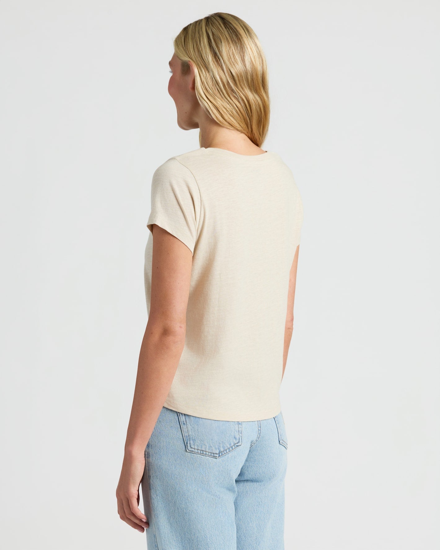 Womens Oatmeal Slub Scoop Neck Tee 4-Pack