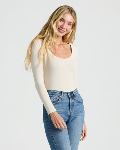 Womens Ribbed Long Sleeve Scoop Neck Tee 6-Pack