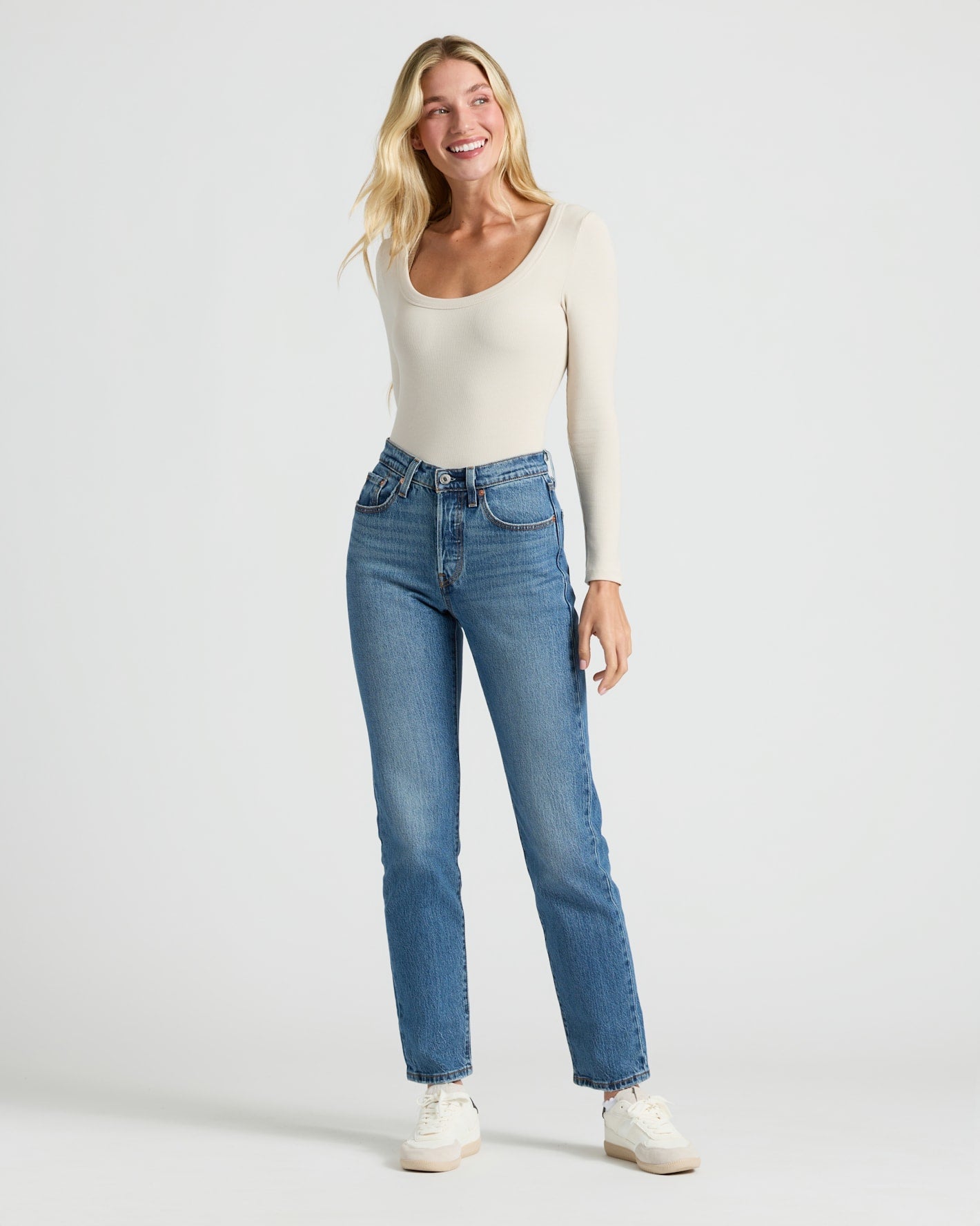 Womens Ribbed Long Sleeve Scoop Neck Tee 3-Pack