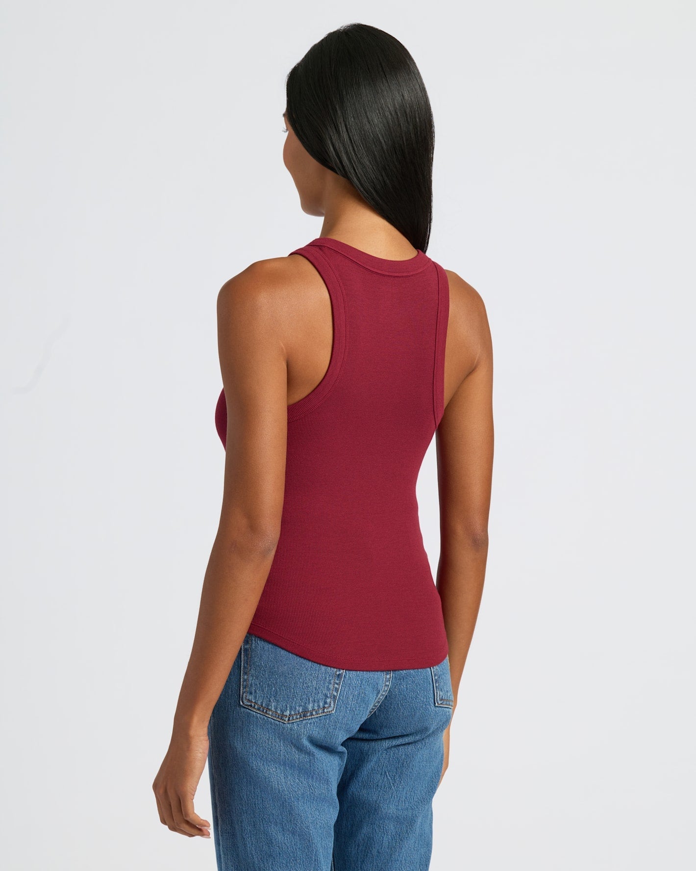 Womens Ribbed High Neck Tank 3-Pack