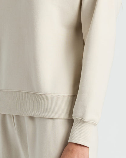Womens Oatmeal Slouch Pullover Crew