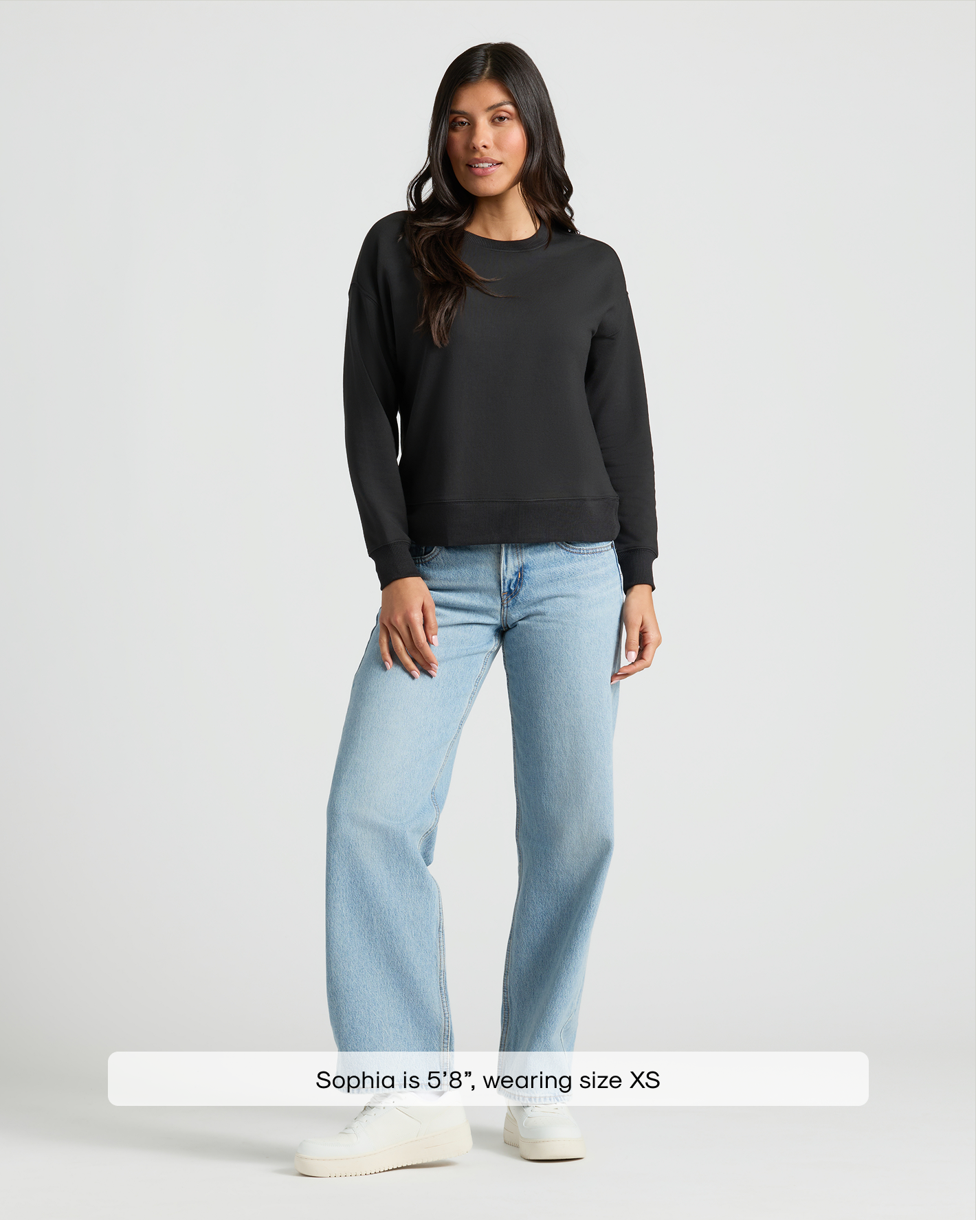 Womens Black Slouch Pullover Crew