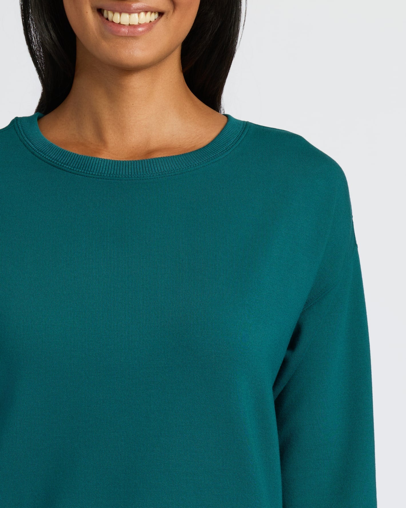 Womens Deep Emerald Slouch Pullover Crew & Relaxed Jogger 2-Pack
