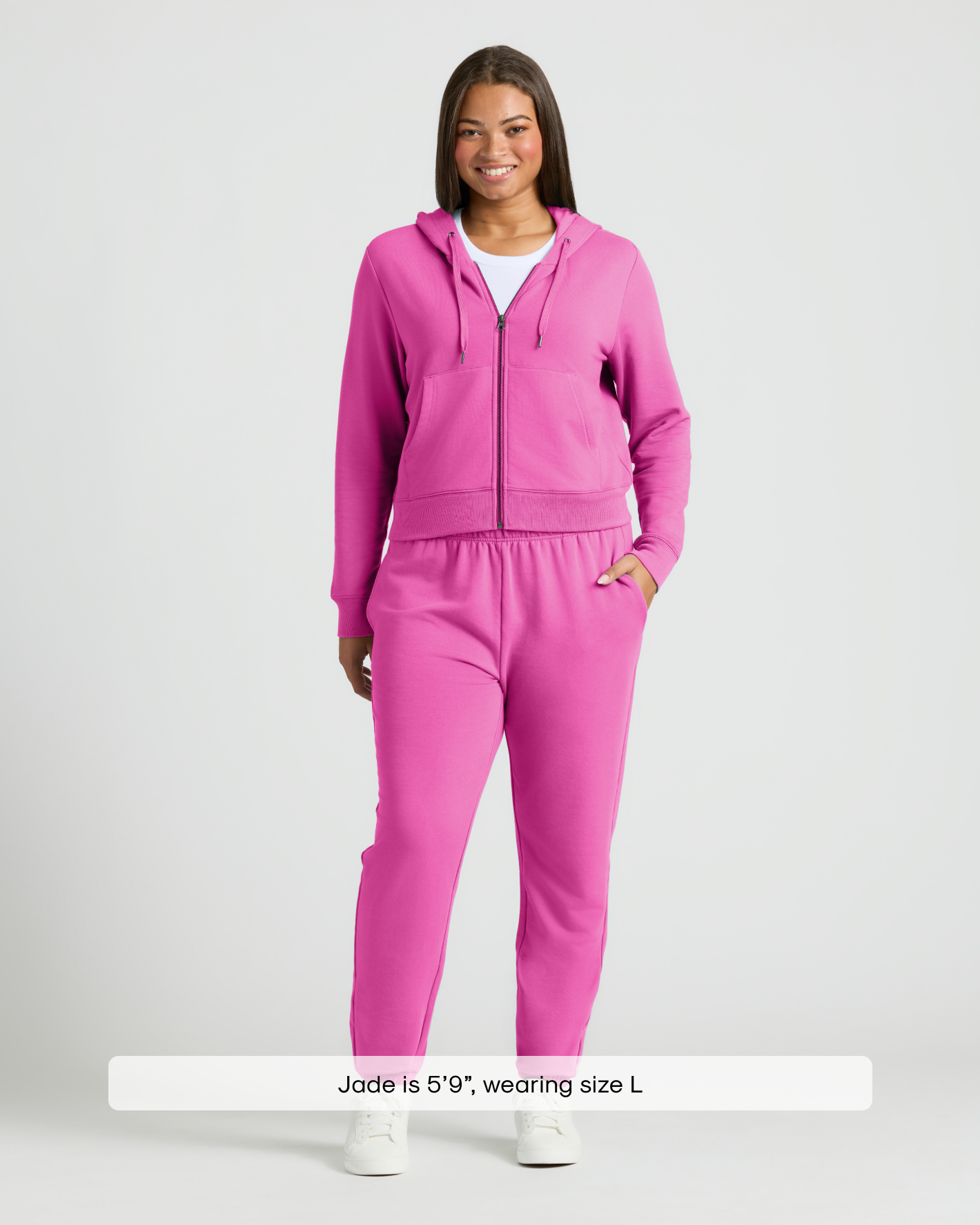 Womens Electric Fuchsia Crop Zip Hoodie