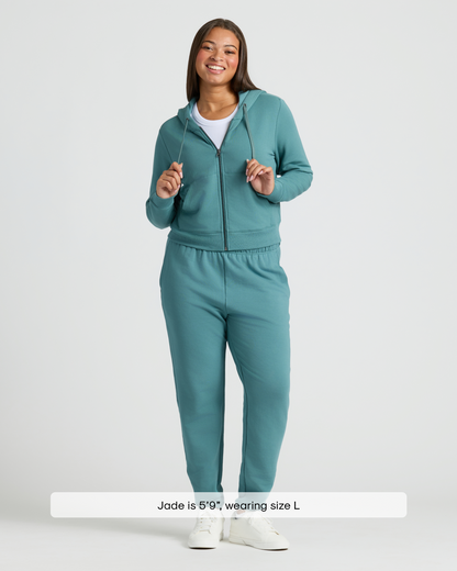 Womens Stormcloud Crop Zip Hoodie & Relaxed Jogger 2-Pack