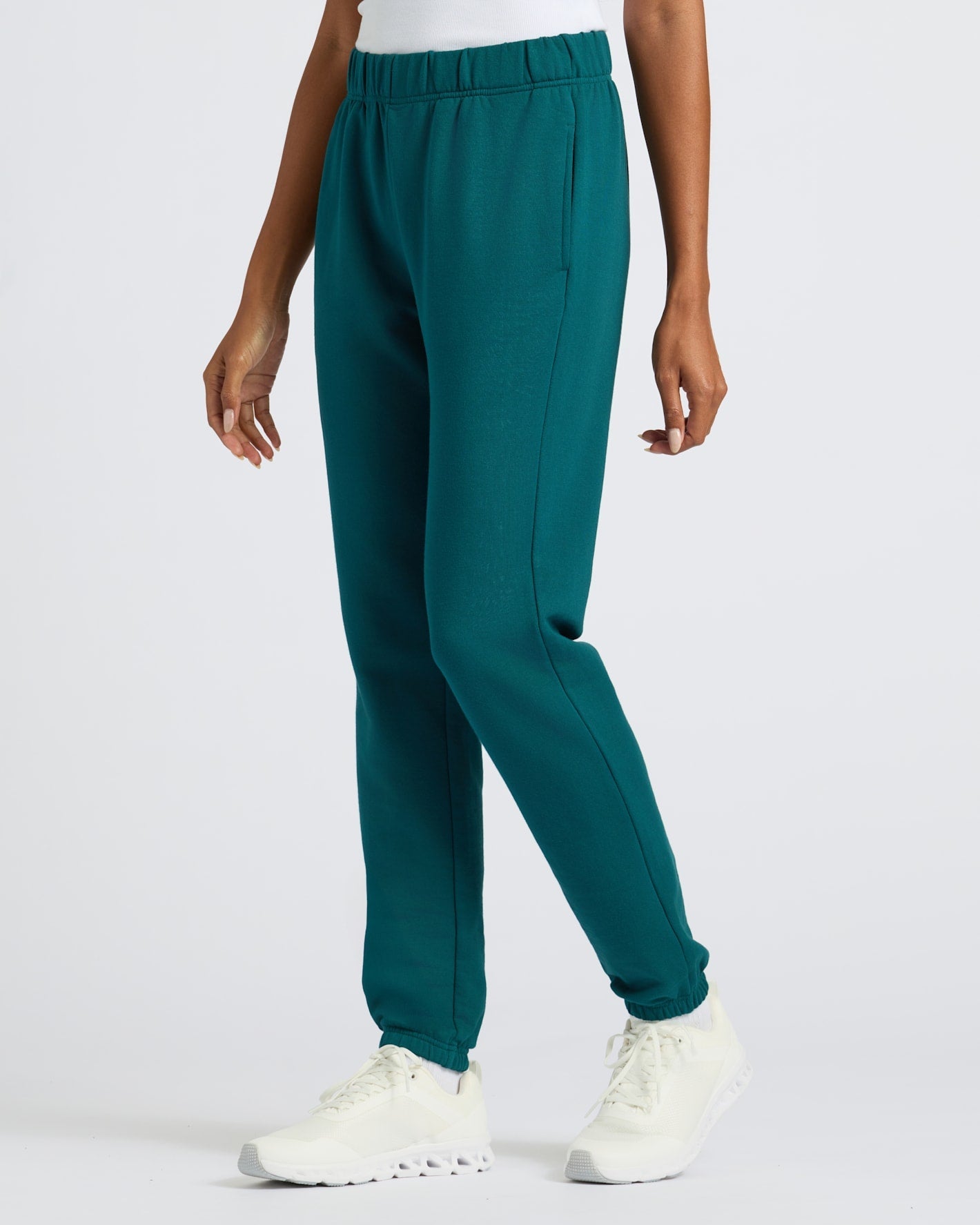 Womens Deep Emerald Crop Zip Hoodie & Relaxed Jogger 2-Pack
