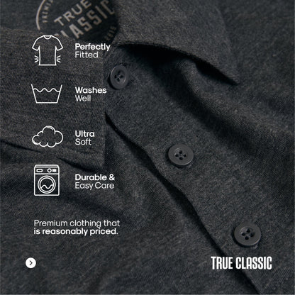 True Classic Men’s Classic Short Sleeve Polo Shirt – Premium Comfort Fit for Everyday Wear, Workwear, or Blue Collar Men Gifts