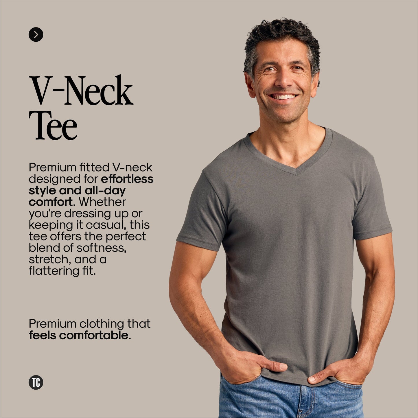 True Classic Men’s V-Neck T Shirt – Soft Cotton Blend Fit, Tailored Short Sleeve Tee for Everyday, Streetwear, or Layered Looks