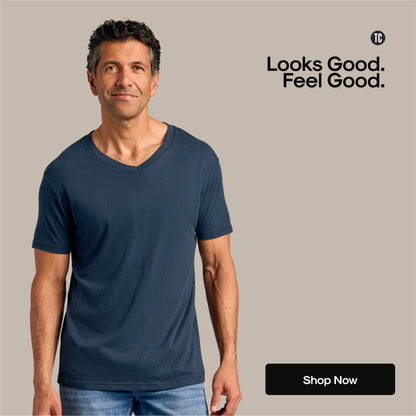 True Classic Men’s V-Neck T Shirt – Soft Cotton Blend Fit, Tailored Short Sleeve Tee for Everyday, Streetwear, or Layered Looks