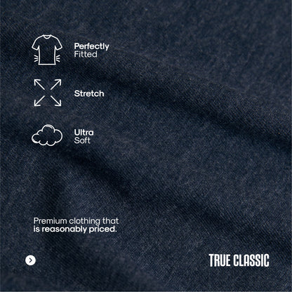 True Classic Men’s Long Sleeve Crew Neck Tee – Soft Cotton Stretch Fit, Tailored Everyday Shirt for Layering, Loungewear, or Streetwear Looks