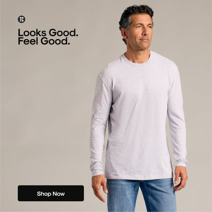 True Classic Men’s Long Sleeve Crew Neck Tee – Soft Cotton Stretch Fit, Tailored Everyday Shirt for Layering, Loungewear, or Streetwear Looks