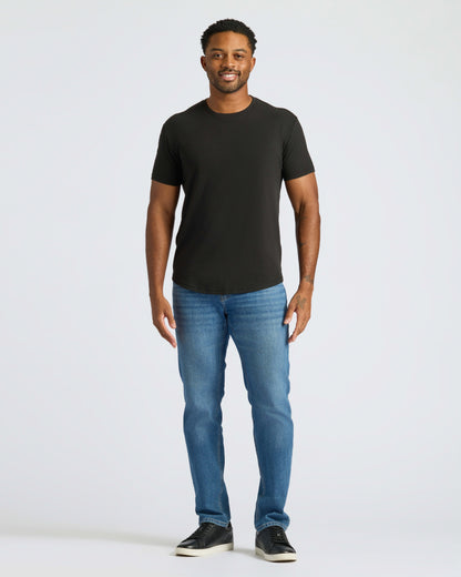 Black & White Curved Classic Crew Neck 2-Pack