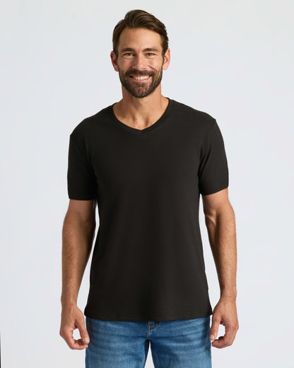 True Classic Men’s V-Neck T Shirt – Soft Cotton Blend Fit, Tailored Short Sleeve Tee for Everyday, Streetwear, or Layered Looks