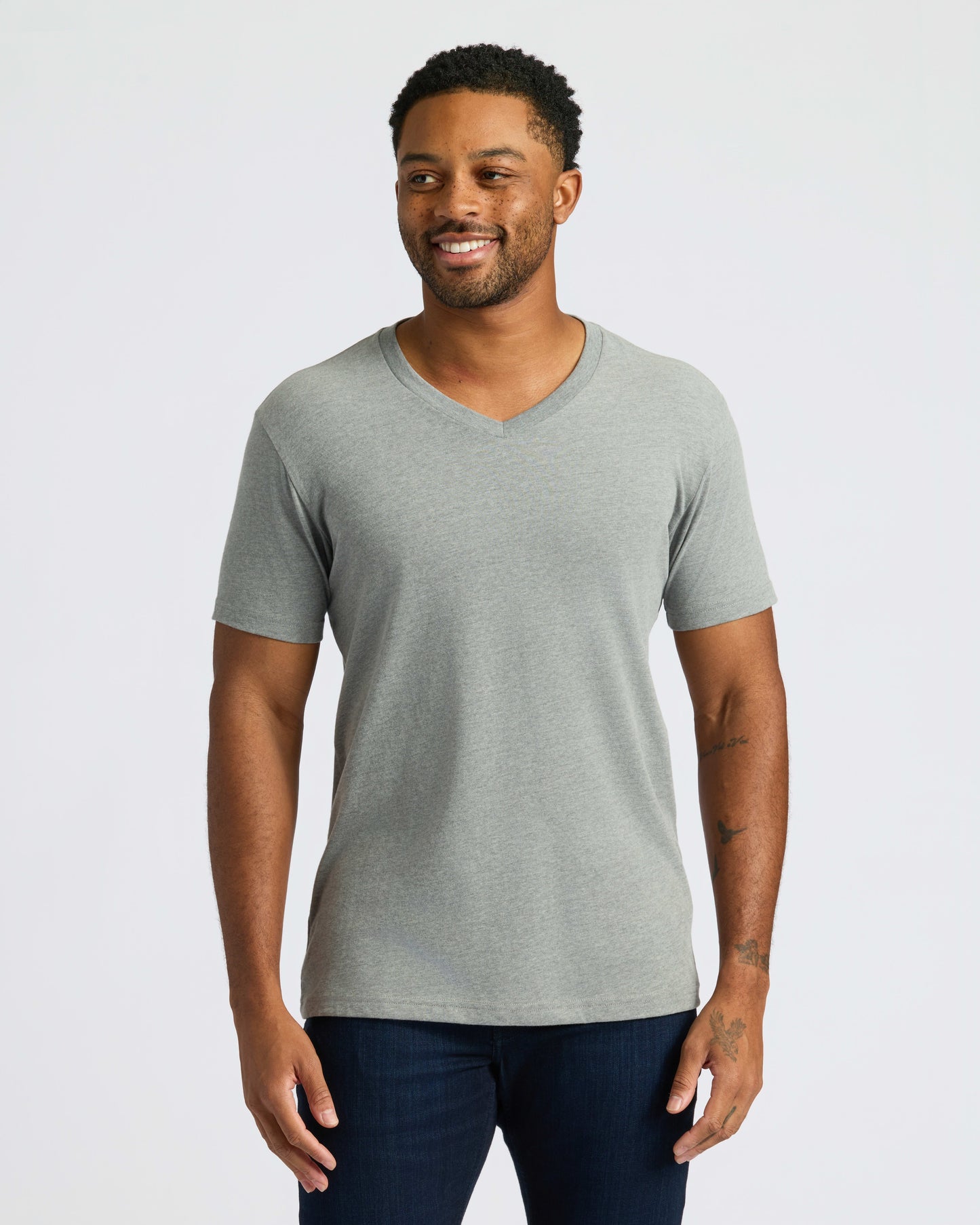 True Classic Men’s V-Neck T Shirt – Soft Cotton Blend Fit, Tailored Short Sleeve Tee for Everyday, Streetwear, or Layered Looks