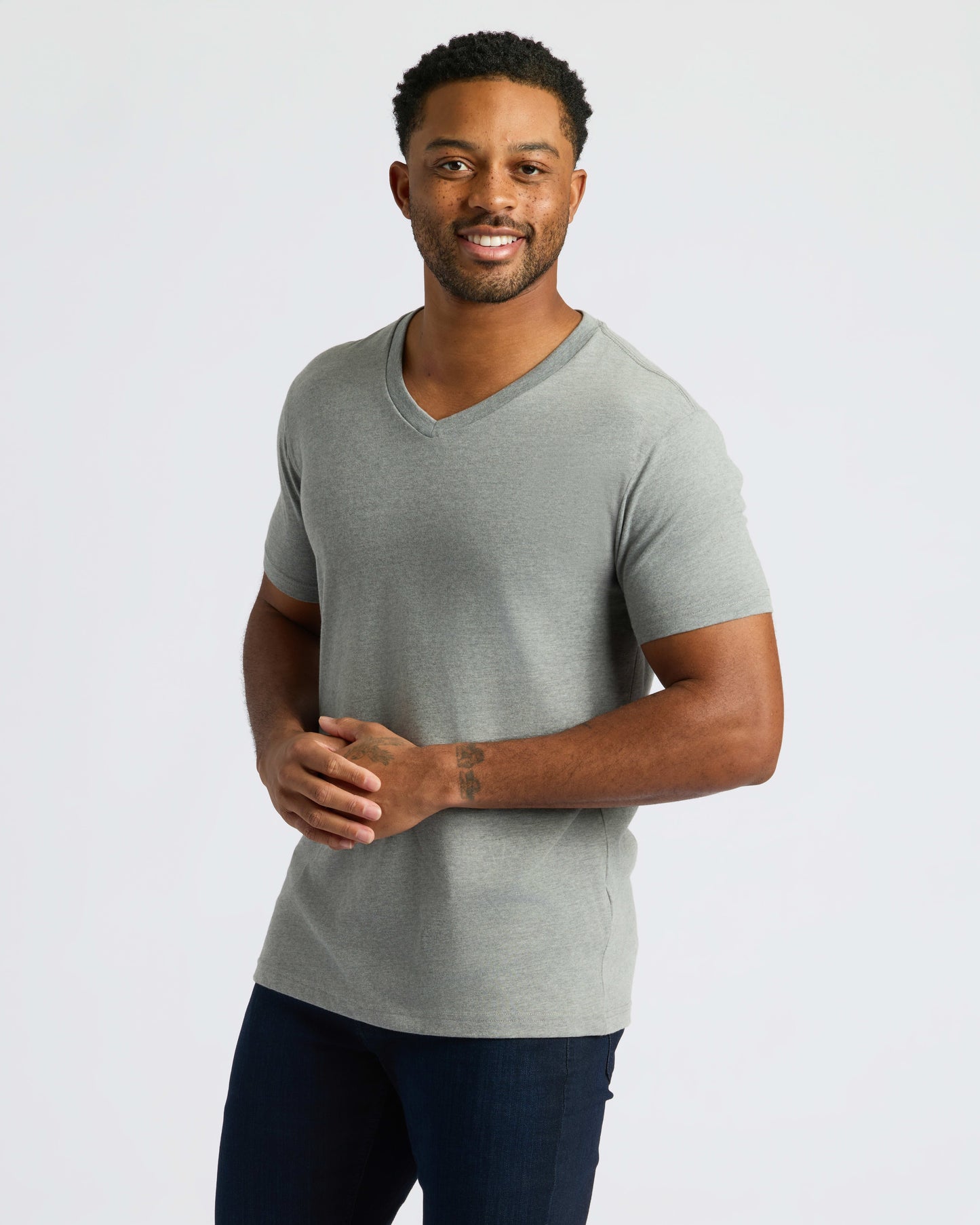 True Classic Men’s V-Neck T Shirt – Soft Cotton Blend Fit, Tailored Short Sleeve Tee for Everyday, Streetwear, or Layered Looks