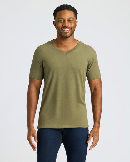 True Classic Men’s V-Neck T Shirt – Soft Cotton Blend Fit, Tailored Short Sleeve Tee for Everyday, Streetwear, or Layered Looks