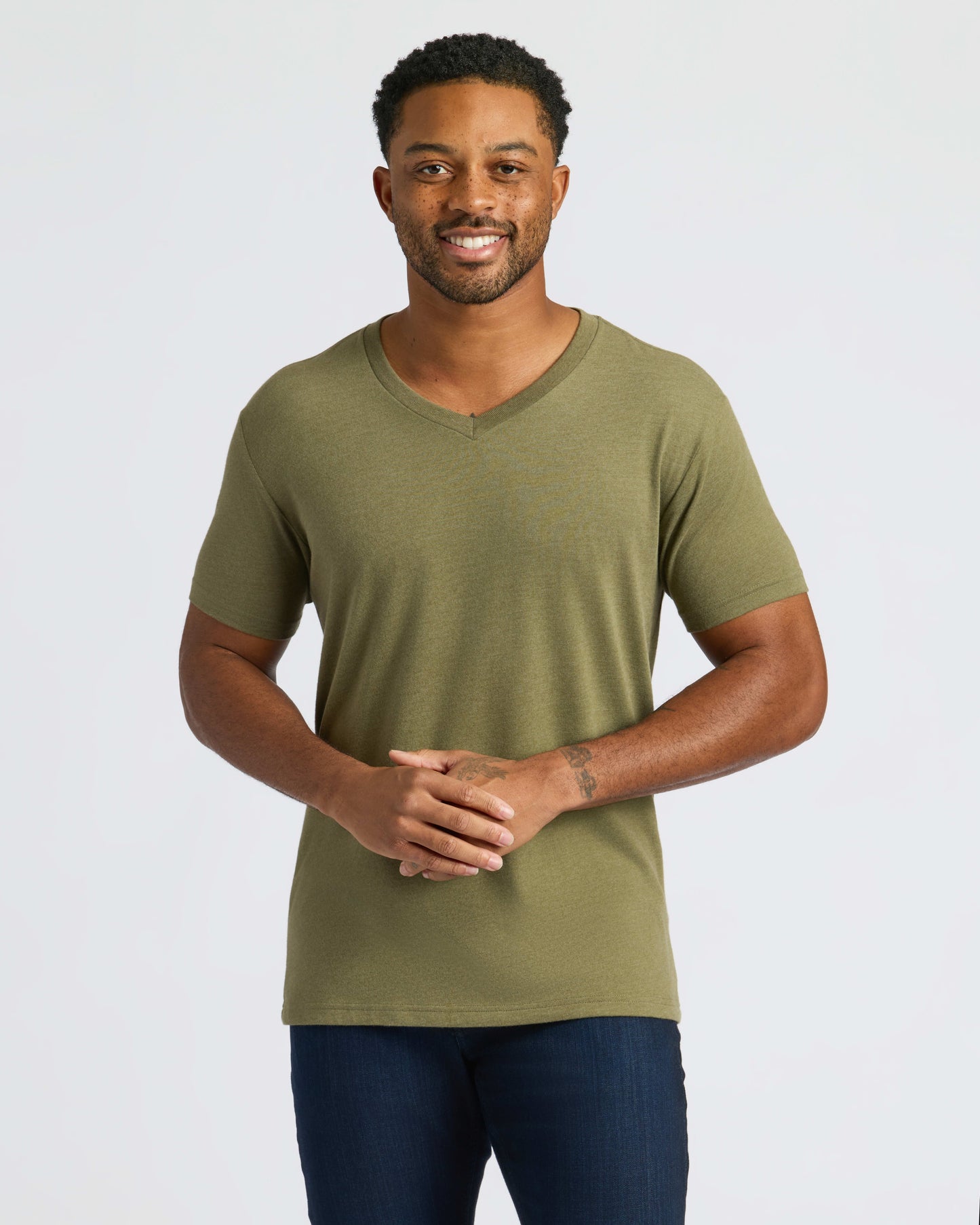 True Classic Men’s V-Neck T Shirt – Soft Cotton Blend Fit, Tailored Short Sleeve Tee for Everyday, Streetwear, or Layered Looks