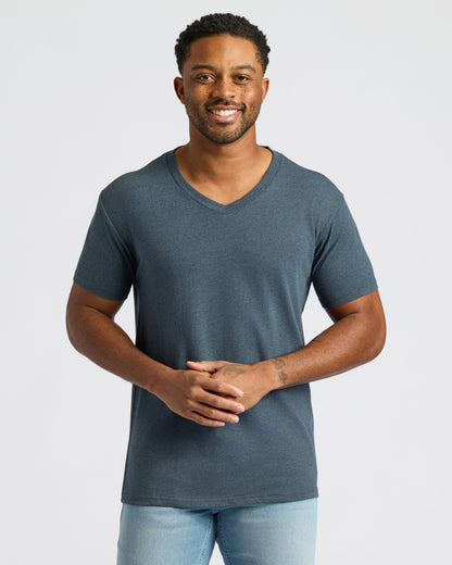 True Classic Men’s V-Neck T Shirt – Soft Cotton Blend Fit, Tailored Short Sleeve Tee for Everyday, Streetwear, or Layered Looks