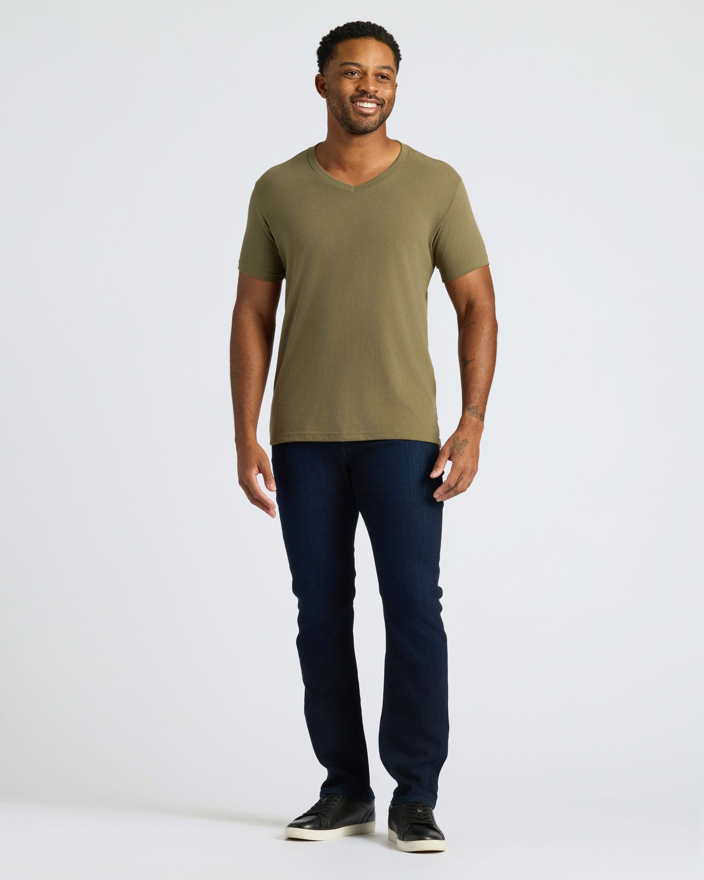 True Classic Men’s V-Neck T Shirt – Soft Cotton Blend Fit, Tailored Short Sleeve Tee for Everyday, Streetwear, or Layered Looks
