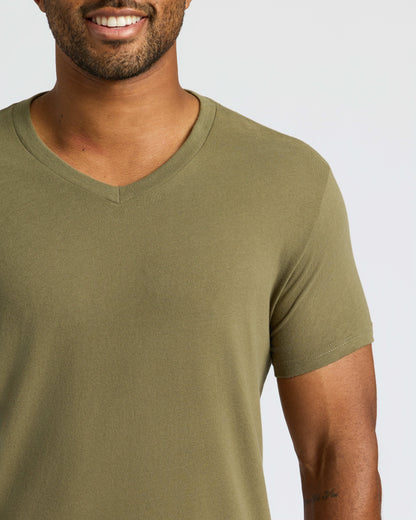 True Classic Men’s V-Neck T Shirt – Soft Cotton Blend Fit, Tailored Short Sleeve Tee for Everyday, Streetwear, or Layered Looks