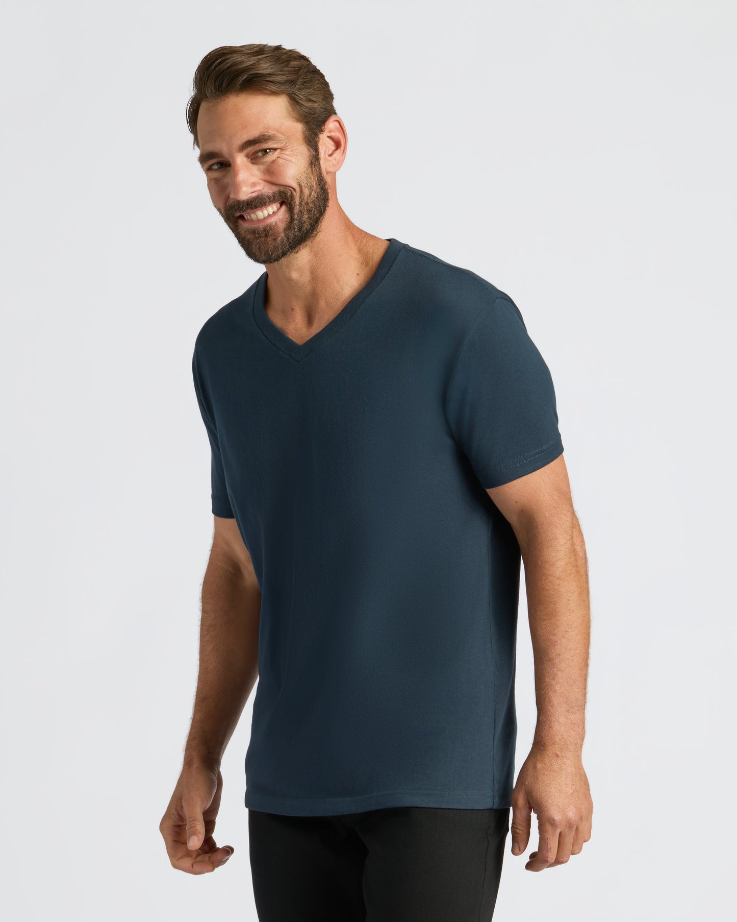 True Classic Men’s V-Neck T Shirt – Soft Cotton Blend Fit, Tailored Short Sleeve Tee for Everyday, Streetwear, or Layered Looks