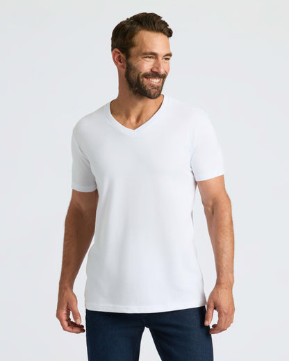 All White V-Neck 2-Pack