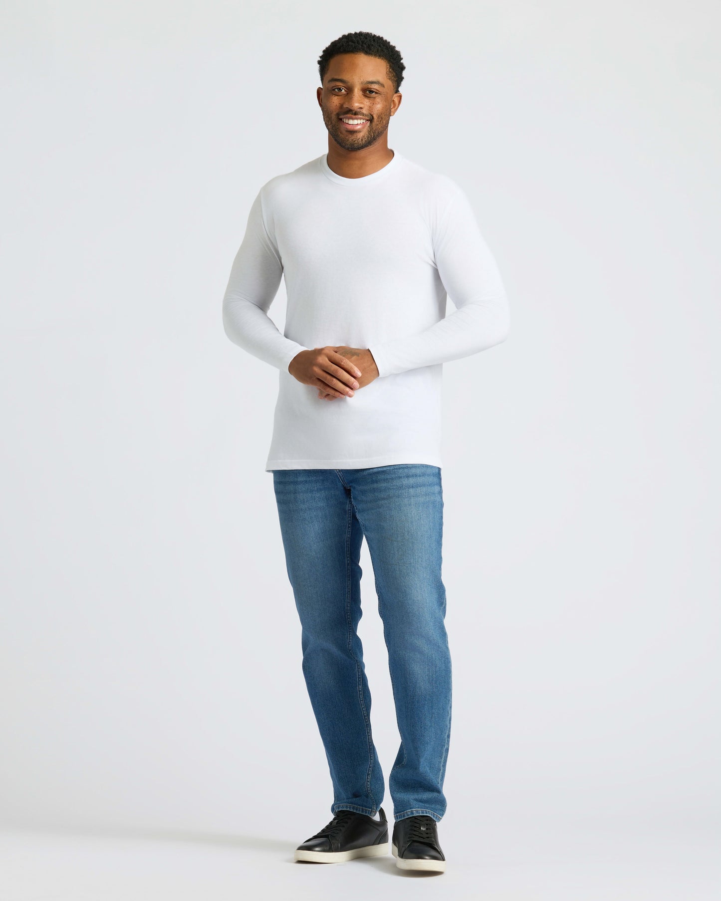 True Classic Men’s Long Sleeve Crew Neck Tee – Soft Cotton Stretch Fit, Tailored Everyday Shirt for Layering, Loungewear, or Streetwear Looks
