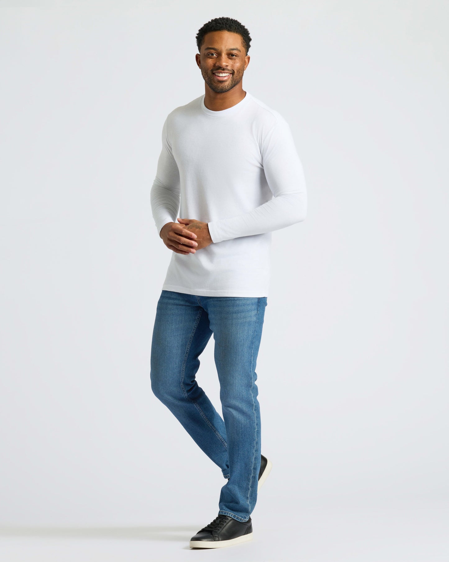 All White Classic Long Sleeve Crew 2-Pack