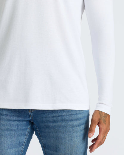 White Classic Long Sleeve Crew Neck 10-Pack